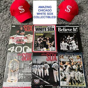 Chicago White Sox Fan's Dream! 2005 World Series Champs Books + 2 New Hats